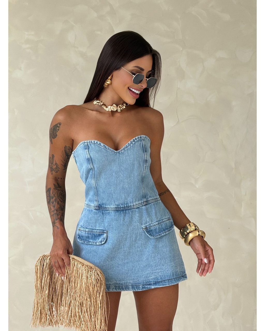 Macaquinho Jeans Sabrina