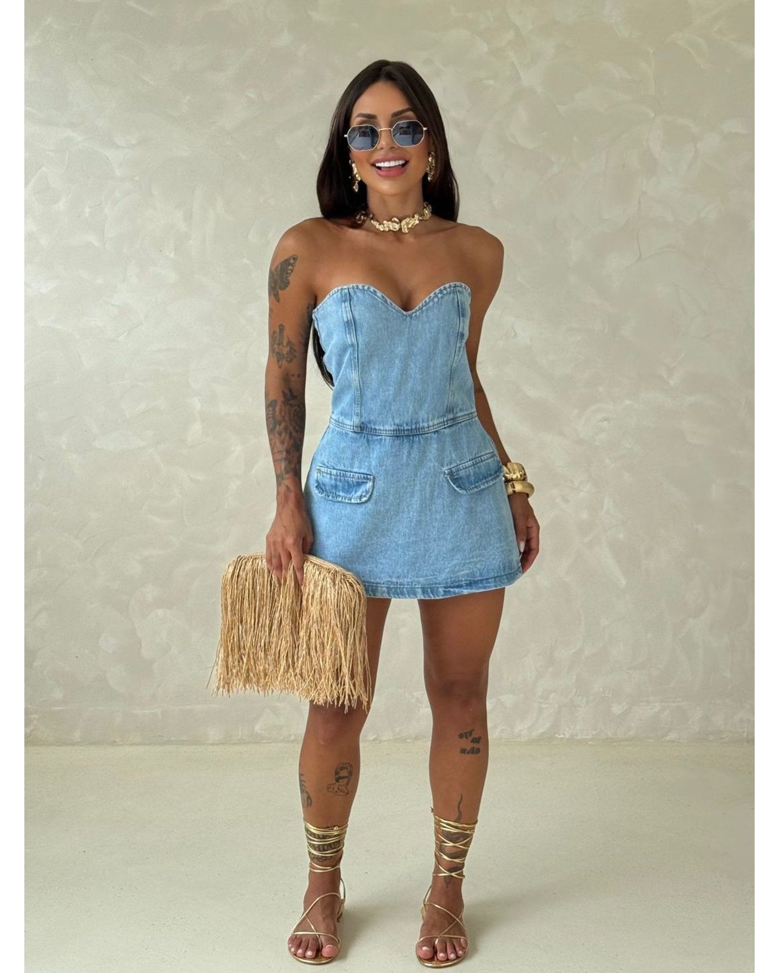 Macaquinho Jeans Sabrina